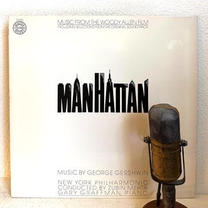Woody Allen Film Vinyl &quot;Manhattan&quot; Record Album 1970s New York City Drama Comedy Movie Meryl Streep  (1979 CBS) Soundtrack Music Vintage LP