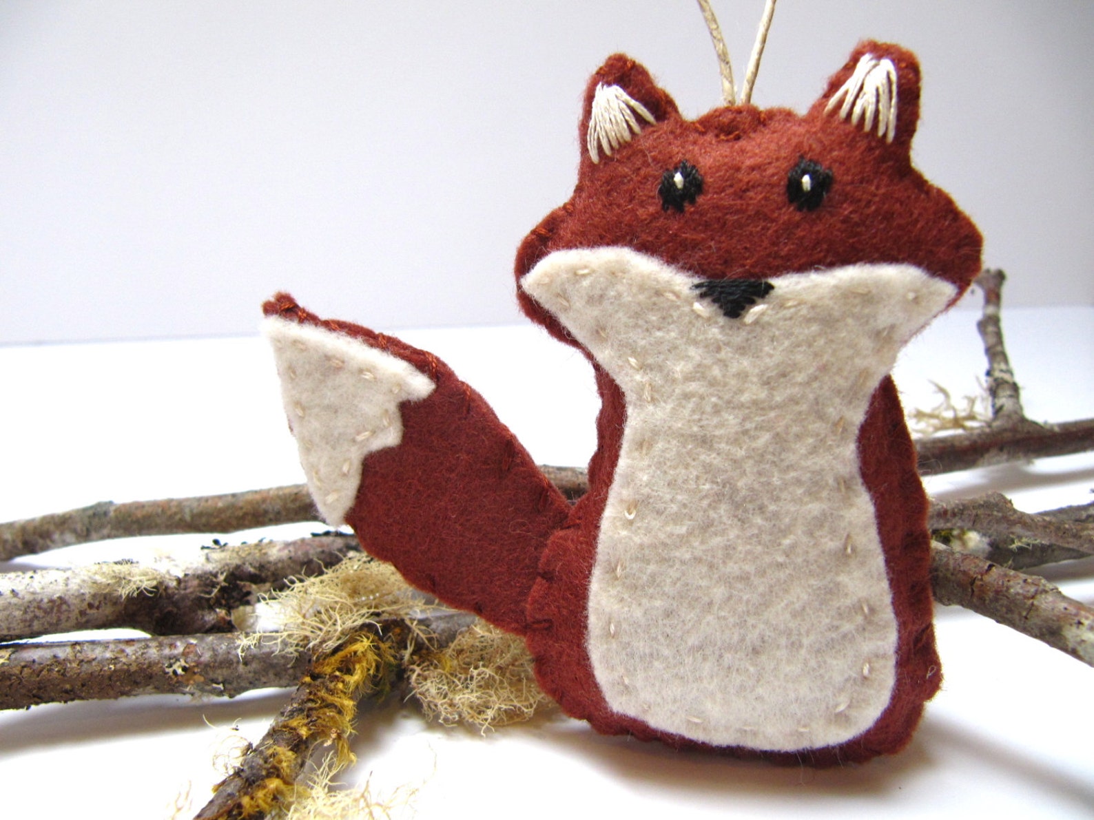 Fox Ornament Felt Christmas Ornament Wool Felt Red Fox Etsy