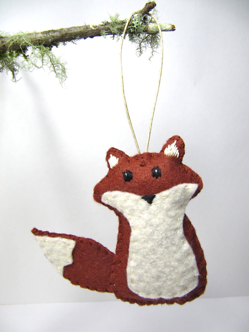 Fox Ornament Felt Christmas Ornament Wool Felt Red Fox Etsy