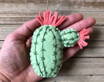 Personalized Cactus Ornament, Cactus Christmas Ornament, Felt Cactus Christmas Ornament