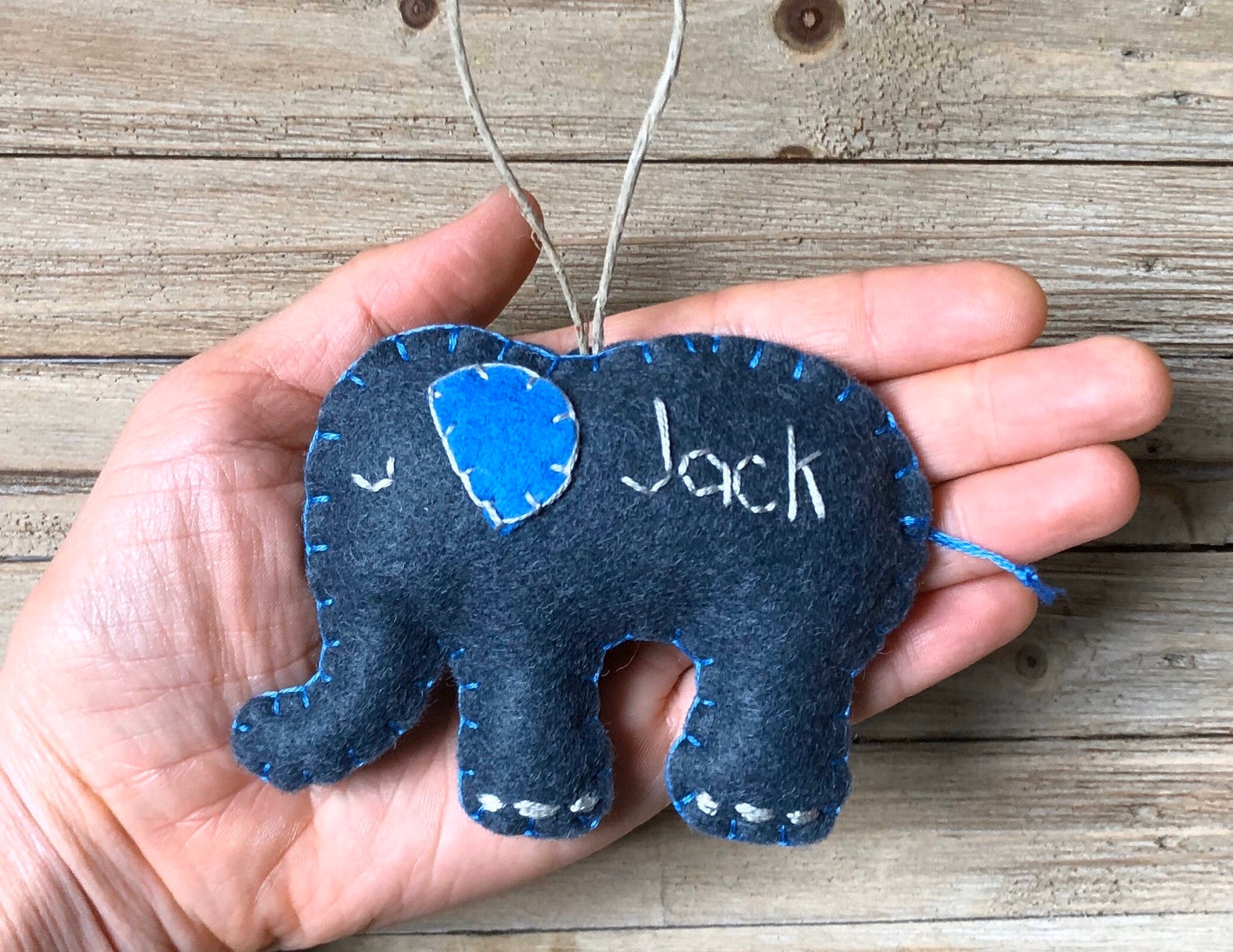 Personalized Elephant Ornament Christmas Ornament Felt Etsy
