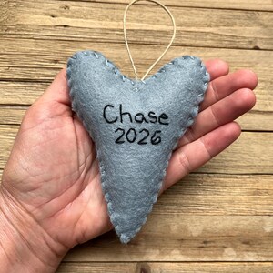 Personalized Meg Tooth Ornament, Wool Felt Megalodon Tooth Ornament, Shark Tooth Christmas Ornament bild 2