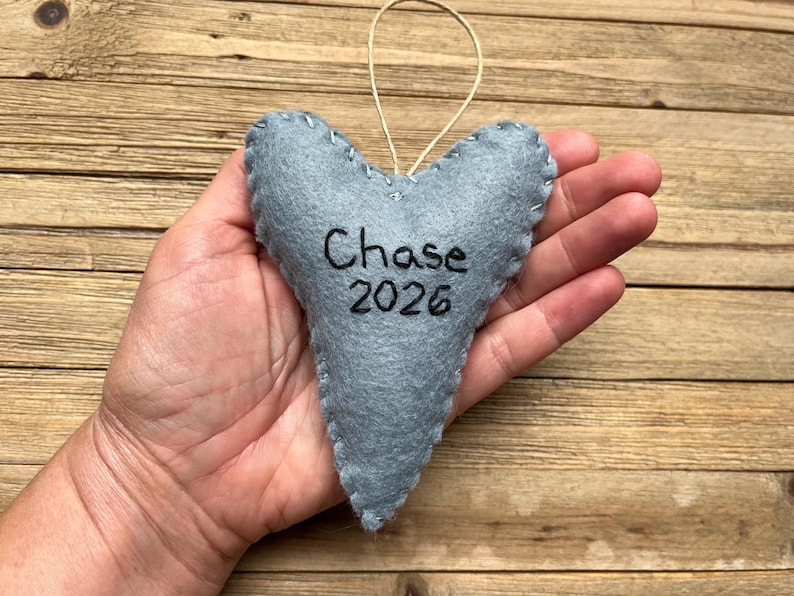 Personalized Meg Tooth Ornament, Wool Felt Megalodon Tooth Ornament, Shark Tooth Christmas Ornament bild 2