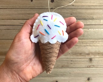 Personalized Ice Cream Ornament, Ice Cream Christmas Ornament, Ice Cream Cone Ornament