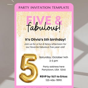 Five & Fabulous inbjudningsmall