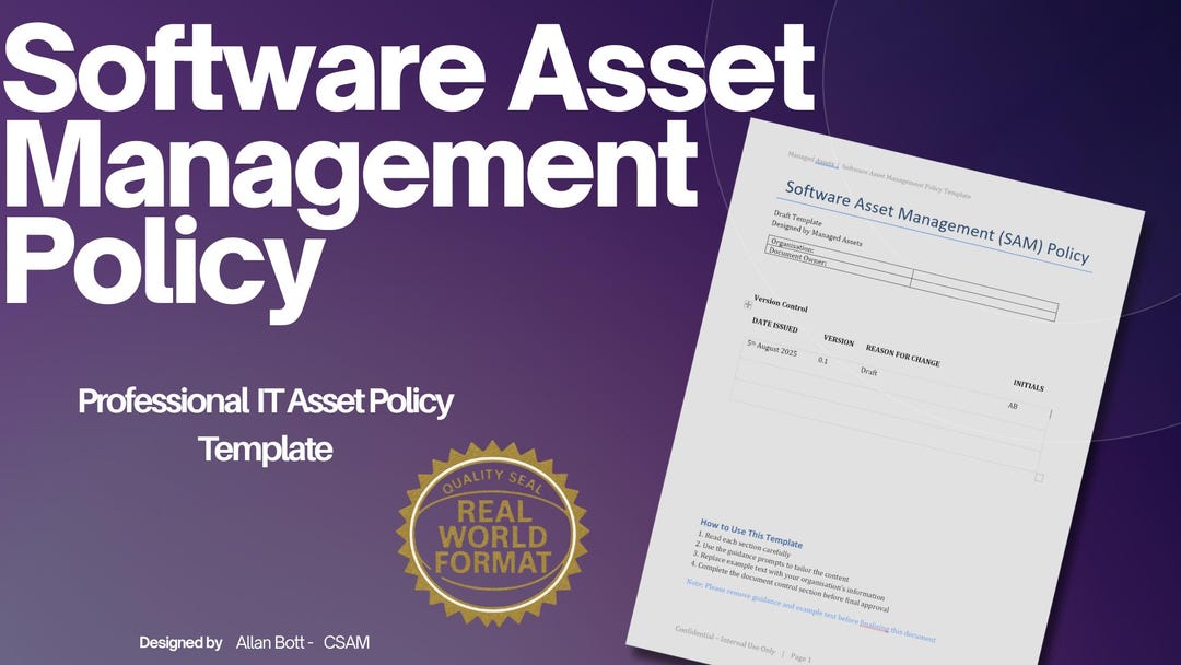 Software Asset Management Policy Template | IT Compliance Audit ...