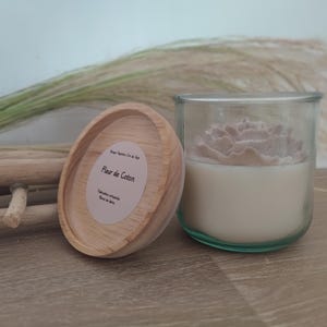 Scented peony flower candle in recycled glass