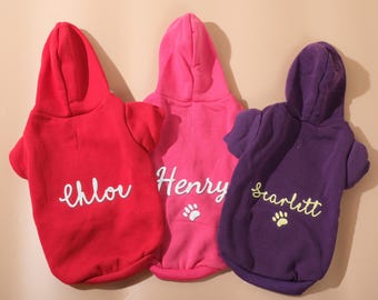 Personalized Dog Hoodie: Custom Pet Sweatshirt with Name Embroidery