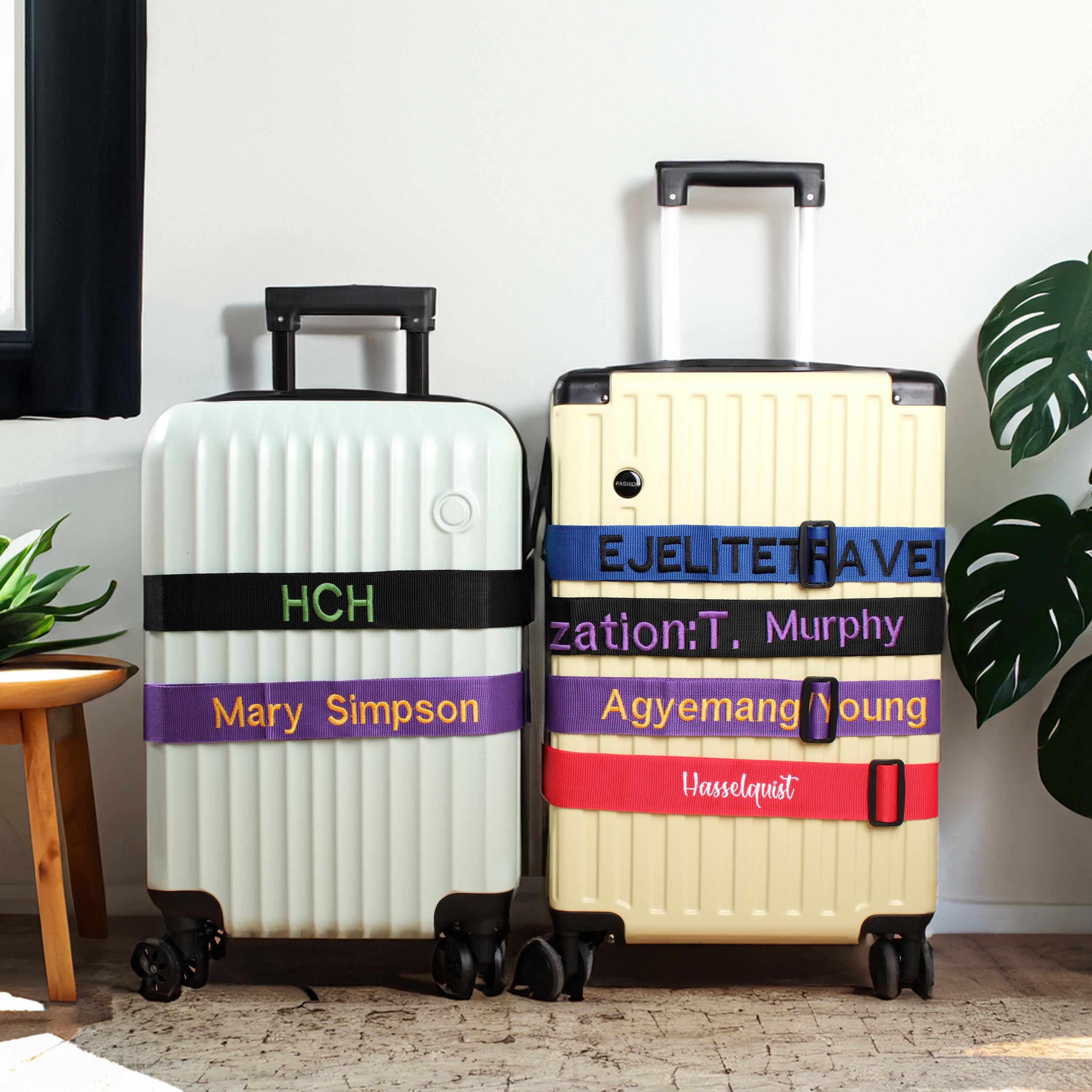 Cinghia Per Bagagli Personalizzata Con Nome Ricamato Regolabile Per - Foto 2