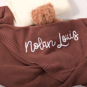 Couverture personnalisée pour bébé avec nom brodé, couverture personnalisée pour nouveau-né avec nom, couverture monogramme pour petite fille et garçon, cadeau pour nouveau-né
