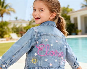 Broderad jeansjacka - Personlig present till baby och småbarn