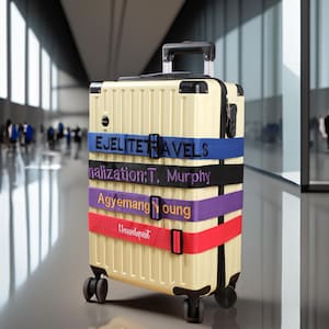 Personalisierter gestickter Namens-Gepäckgurt, benutzerdefinierte Gepäckanhänger mit Namen, Gepäckgürtel, einzigartige Reiseutensilien für Urlaub und Geschäft