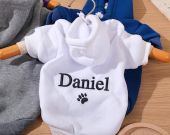 Embroidered Dog Hoodie – Personalized Pet Sweatshirt, Cozy Outfit