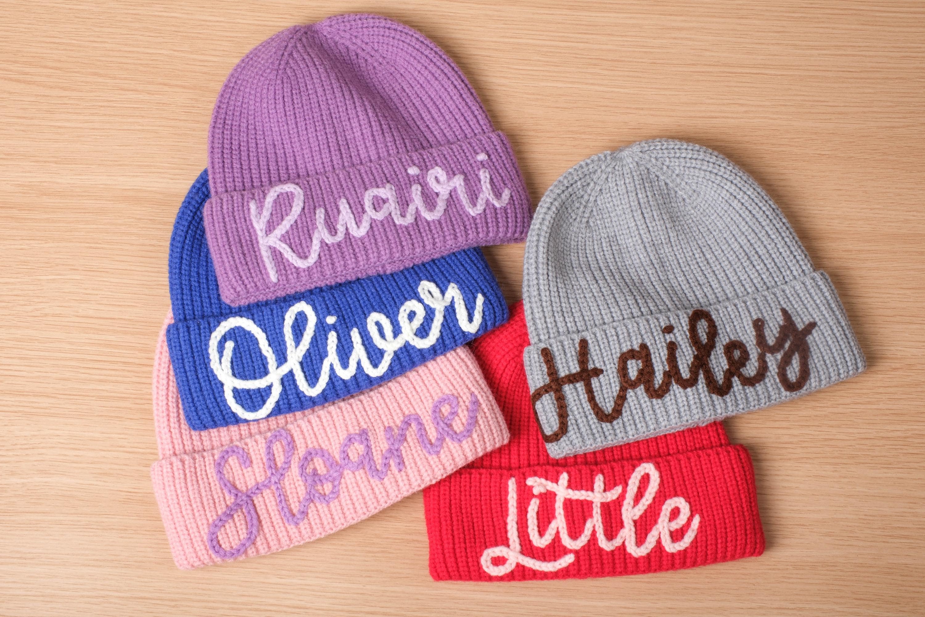 Custom Baby Beanie With Name, Personalize Hand Embroidered Name Hat Baby, Knitted Toddler Beanies, Baby Announcement, Baby Shower Gift