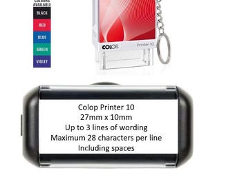 Colop P10 Custom Self-Inking Stamp – Perfect for Doctors, Nurses, Midwives, Dentists - with handy keychain