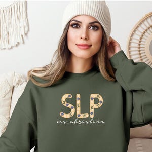 Personalized SLP Sweatshirt, Custom SLP Shirt, Speech Therapist Sweatshirt, Speech Language Pathologist, Speech Language Shirt, Speechie