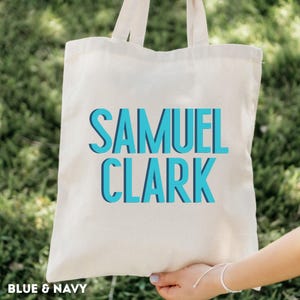 Custom Canvas Tote Bag for Kids, Personalized Library Bag, Custom Name Bag, Shadow Block Bag, Personalized Name Tote Bag, School Bag for Kid