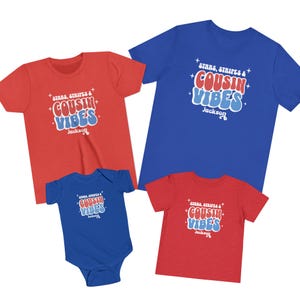 Personalized Cousin Crew 4th of July Tee, Stars Stripes and Cousin Vibes, Matching Cousin Shirts, 4th of July Shirts, Cousin Crew 2025 Shirt