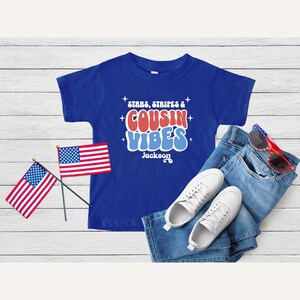 Personalized Cousin Crew 4th of July Tee, Stars Stripes and Cousin Vibes, Matching Cousin Shirts, 4th of July Shirts, Cousin Crew 2025 Shirt