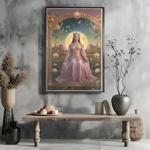 The Empress Tarot Printable Wall Art – Goddess of Fertility, Beauty & Creation (Set of 4)