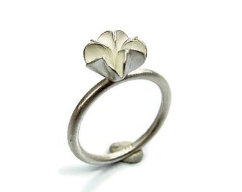 Bague en argent en forme de fleur / Ag 925 / argent sterling / bague fleur