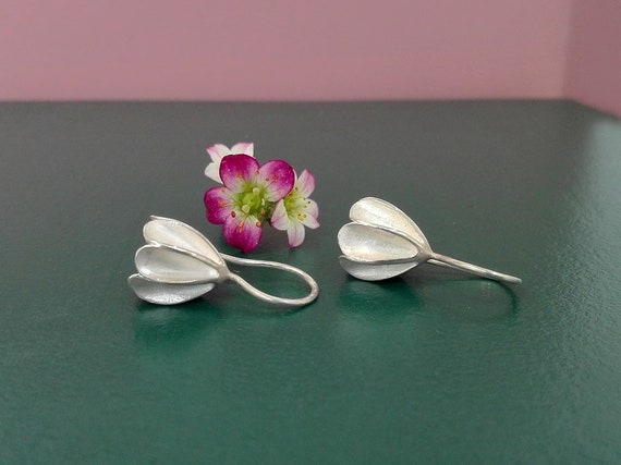 Earrings Silver Blossoms | Etsy