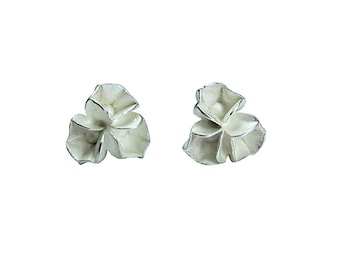 Blüten Ohrstecker, Brautschmuck, Ohrringe aus Silber, romantische Ohrstecker Hochzeit, florale Ohrringe, Ohrstecker in Blütenform, Hochzeit