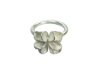 Silber Ring in Knospenform / Echtschmuck/ Ag 925 / Sterling Silber / Blüten Ring