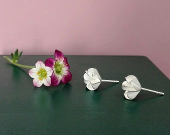 Silver Flower Earrings Sterling Silver Stud Earrings