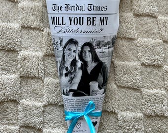 Editable Newspaper Bridesmaid Proposal Invitation: Bridal Ask Card (Digital Download)