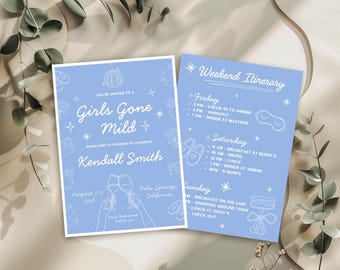 Editable Girls Gone Mild Bachelorette Invitation, Spa Day Bach Party, Gone Mild Hen Do, Canva Template