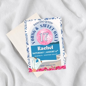 Editable Mamma Mia Birthday Invitation | Canva Template