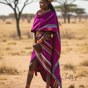 African Warrior Woman Digital Wall Art – Tribal Ethnic Printable Poster – Bold Feminine Strength Home Decor