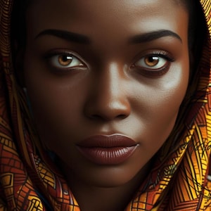 African Warrior Woman Digital Wall Art – Tribal Ethnic Printable Poster – Bold Feminine Strength Home Decor