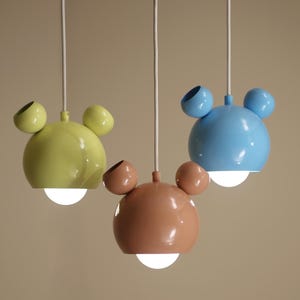 Colorful Triple Pendant Light, Handmade Kids Room Ceiling Lamp, Children&#39;s Room Pendant Lamp, Nursery Lighting, Kids Room Fun Pendant Lamp