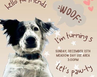 Custom Pet Birthday Party Invite