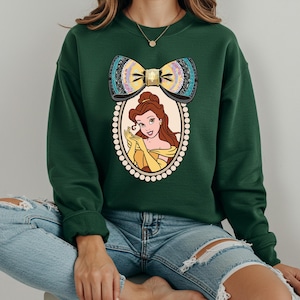 Belle Princess Hoodie, Retro Disney Belle Sweatshirt, Cute Girls Disney Trip 2025 Sweater, Beauty And The Beast Disney Vacation Hoodie