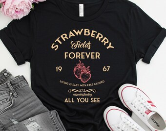 Koszulka Strawberry Fields Forever: Koszulka z piosenką Retro Beatlesów