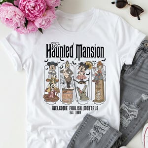 Camiseta de Mickie y Minnie de la Mansión Encantada de Halloween de Disney, camiseta de Mickey y sus amigos de Halloween, fiesta de Halloween de Mickey, camiseta de Halloween de Disneyland