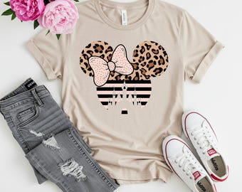 Leopard Print Minnie Mouse Tee, Animal Kingdom Shirt
