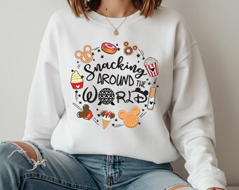 Sudadera "Bebiendo por el mundo", sudadera con capucha de Disney para familias y parejas, sudadera divertida para picar, inspiración para el Festival de comida y vino de Epcot