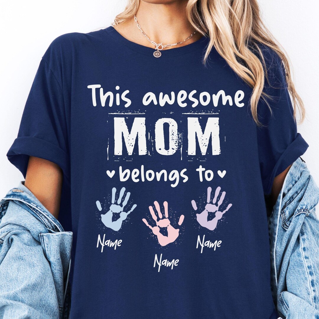 Mom Your Names R Personalized Mom Shirt With Kids Names, Custom Family Mama Tee - Etsy