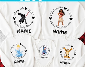 Custom Name Disney Characters Sweatshirt, Personalized Disney Hoodie, Disney Family Trip Sweatshirt, Walt Disney All Characters Hoodie