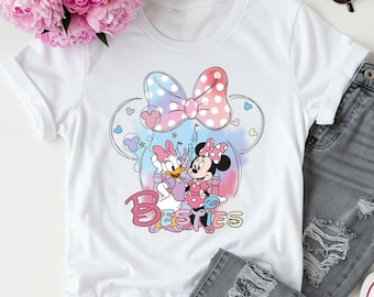Chemise Besties Minnie et Daisy, t-shirt voyage pour filles Disney