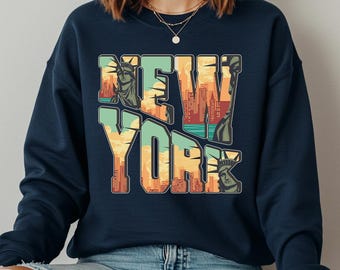 New York Map Hoodie Sweatshirt, Travel Gift