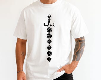 DnD Sword Dice Shirt, Retro RPG Gamer Tee