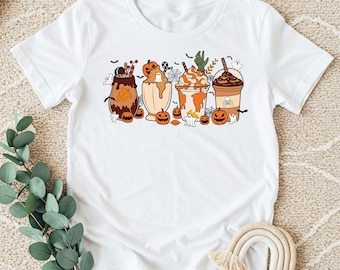 Halloween Geist Kaffee Shirt: Spooky Pumpkin Spice Latte Tee
