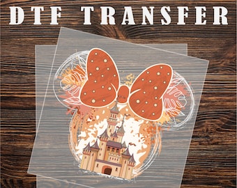 Castillo de Minnie Mouse - Transferencia térmica DTF de Disneyland lista para imprimir