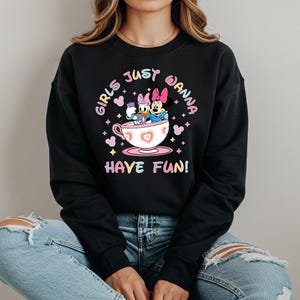 Moletom Girls Just Wanna Have Fun, Moletom com capuz das melhores amigas da Minnie e da Daisy, Camiseta combinando das melhores amigas, Camiseta das melhores amigas da Disney, Moletom das meninas da Disney