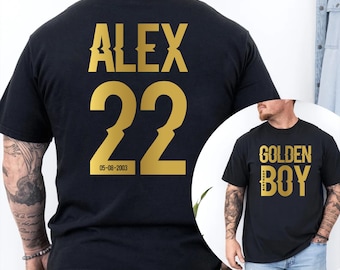 Custom Golden Birthday Boy Shirt: Personalized Age & Name Tee
